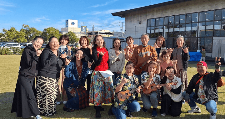 大垣市　北地区センターふれあいまつり　フラ倶楽部　集合写真